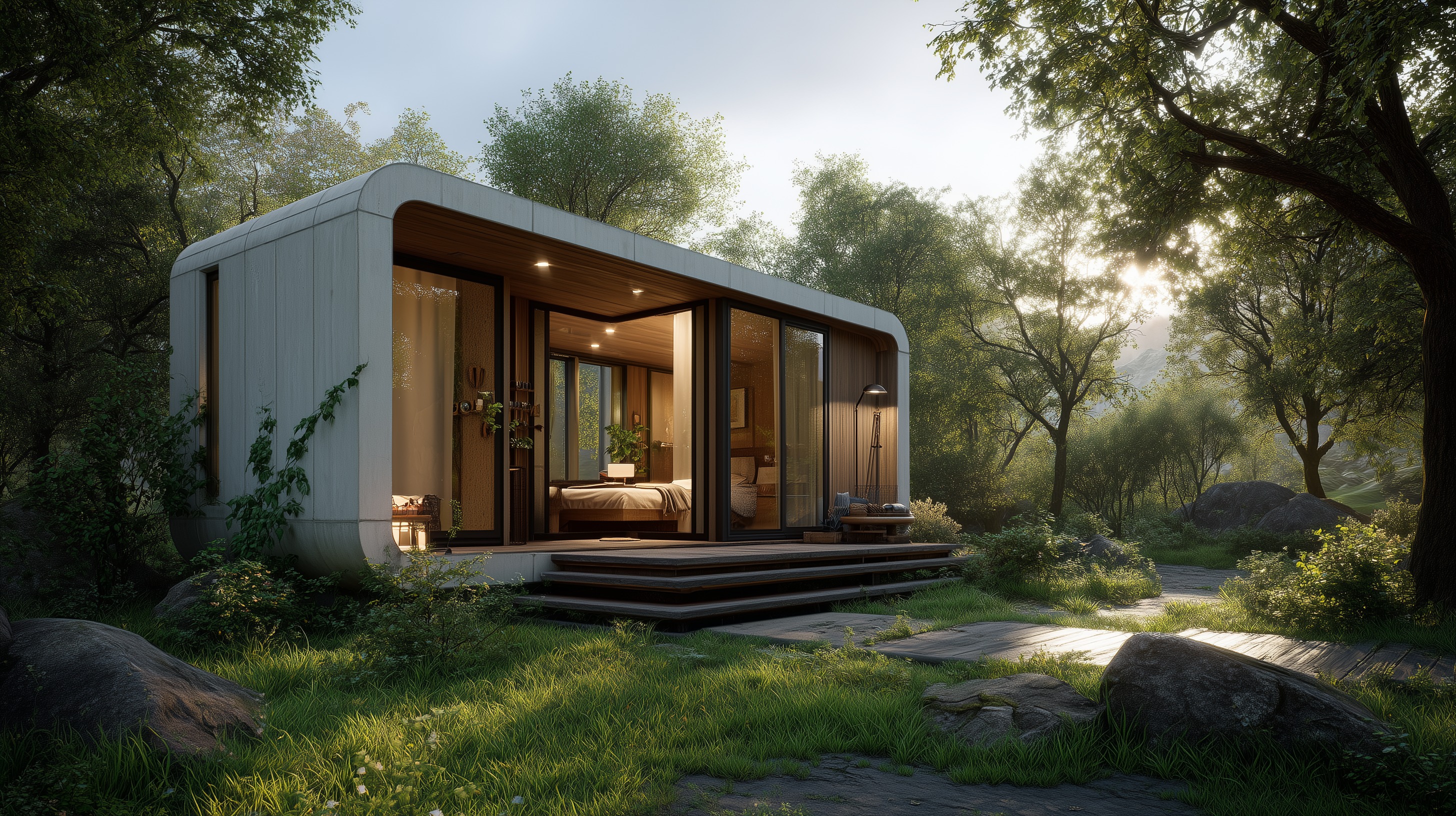 Малый капсульный дом NUMEN SPACE в Грузии, связь с природой